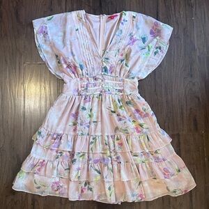 Perfect Condition Guess Floral Chiffon Mini Dress Size Small